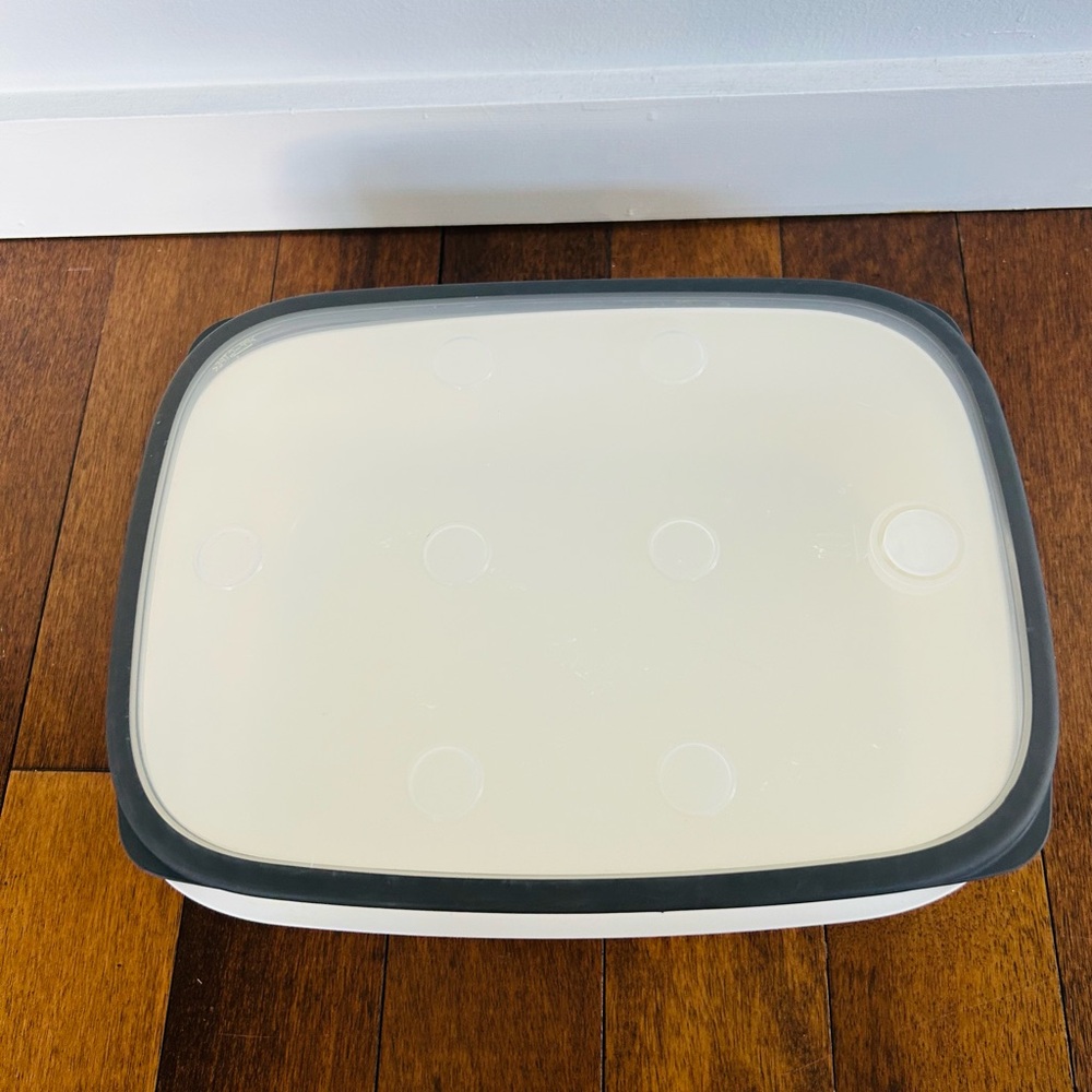 Huge White Storage Container with Black Lid